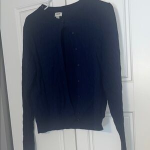 J. Crew navy Button-Front Crewneck Cardigan